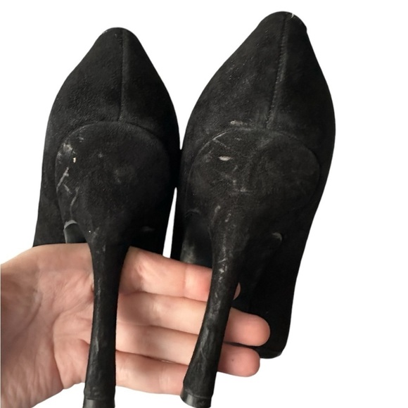 Isaac Mizrrahi New York Isloretta black suede pointed toe high heels size 8.5 - Picture 6 of 10